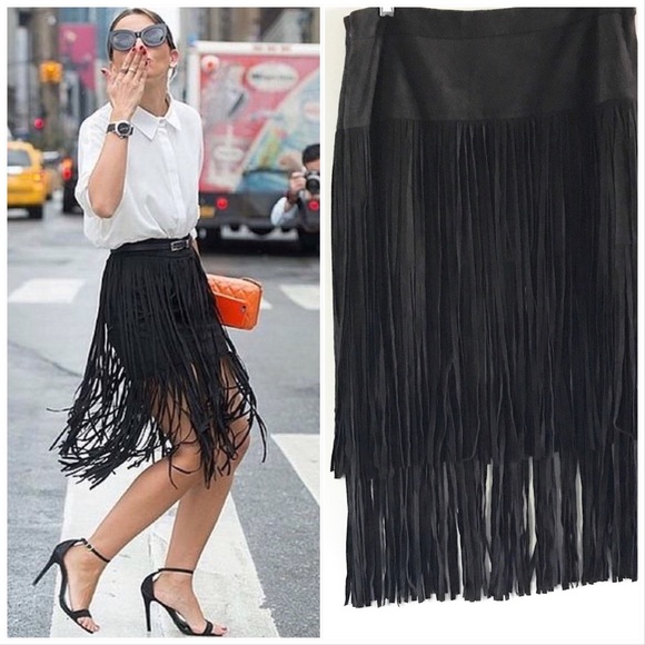 Fifth Avenue Dresses & Skirts - Fifth Avenue Black Boho Fringe Festival Skirt